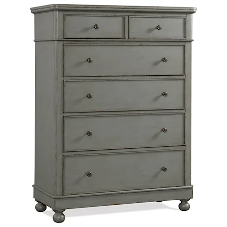 Farmhouse 6-Drawer Chest with Bun Feet